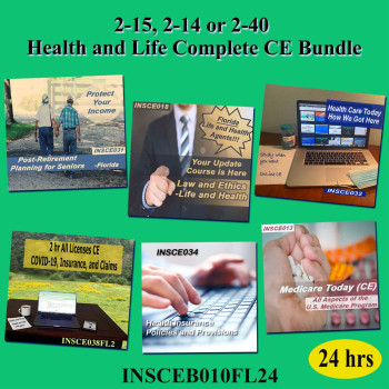 24 hr- 2-15, 2-14 or 2-40 Health and Life Complete CE Bundle